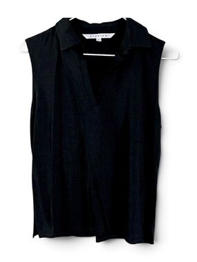 Studio M Black Sleeveless V-Neck Career Stretch Knit Top
